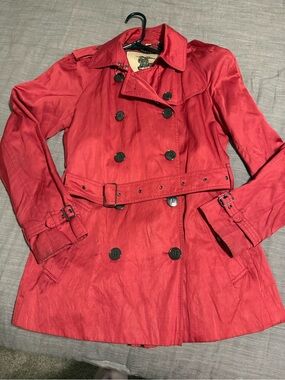 Burberry Pink Double-Breasted Trench Coat Size USA 6
